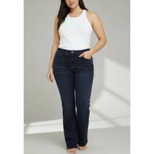 Lane Bryant Womens Mid Rise Bootcut Jeans Size 14 Dark Wash Denim Classic Style